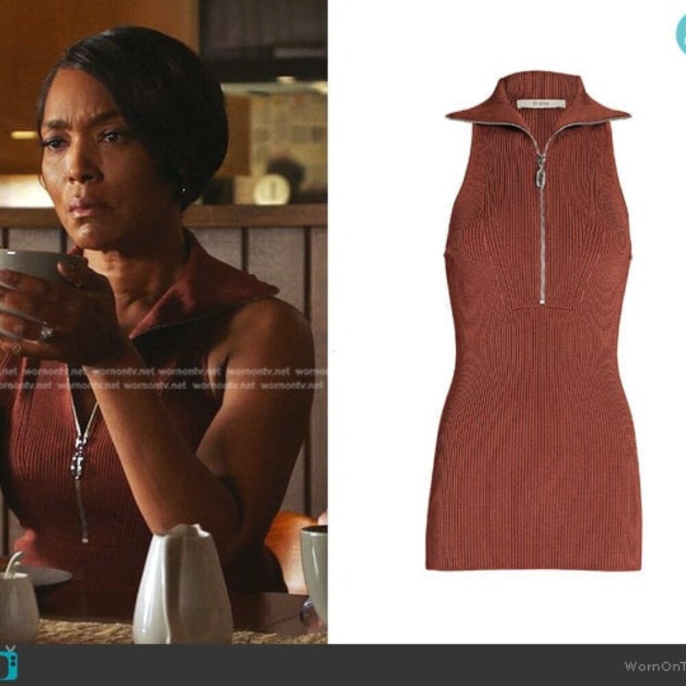 NWT Et Ochs Emily Rib Zip Polo Tank Top Fitted Clay Size XL As Seen on TV